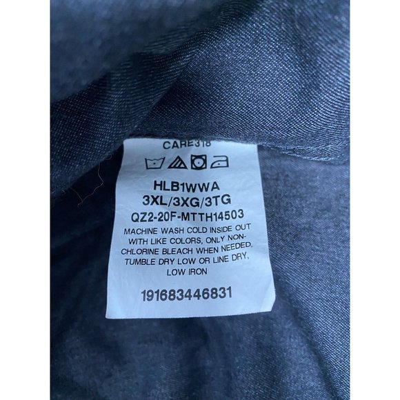 Wrangler Dark Gray Flex for Comfort Long Sleeve Button Down Collared Shirt 3XL - Picture 10 of 10